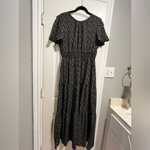 Black Floral Women's Dress maxi XL